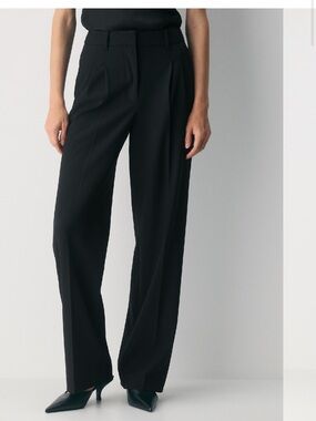 Aritzia Effortless Pant Black Wide-Leg Tailored Trousers